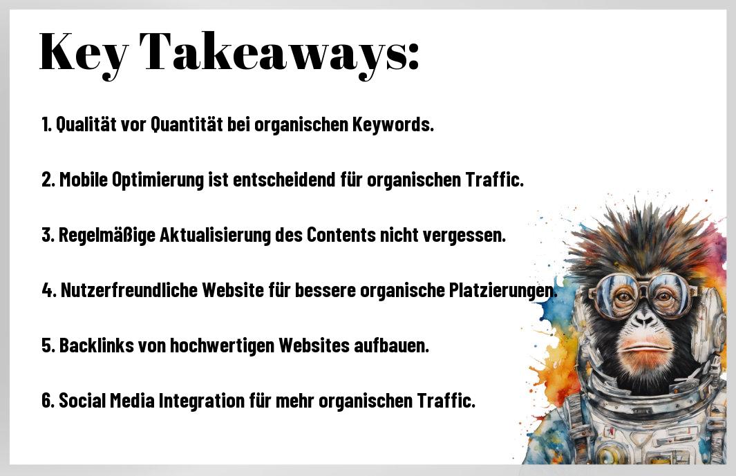 Takeaways von organischer Traffic durch SEO für deine Website