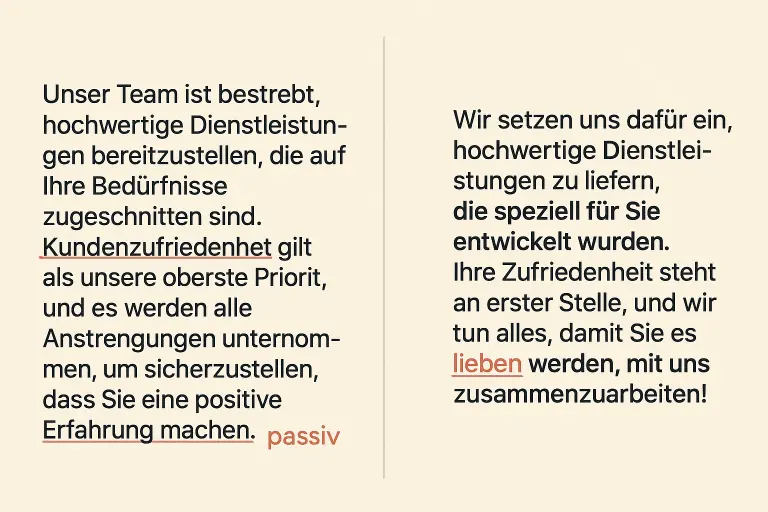 Vermeide Passivkonstruktionen