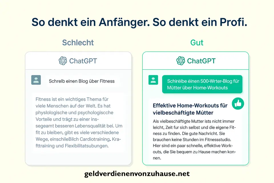 Schlechter Prompt vs guter Prompt