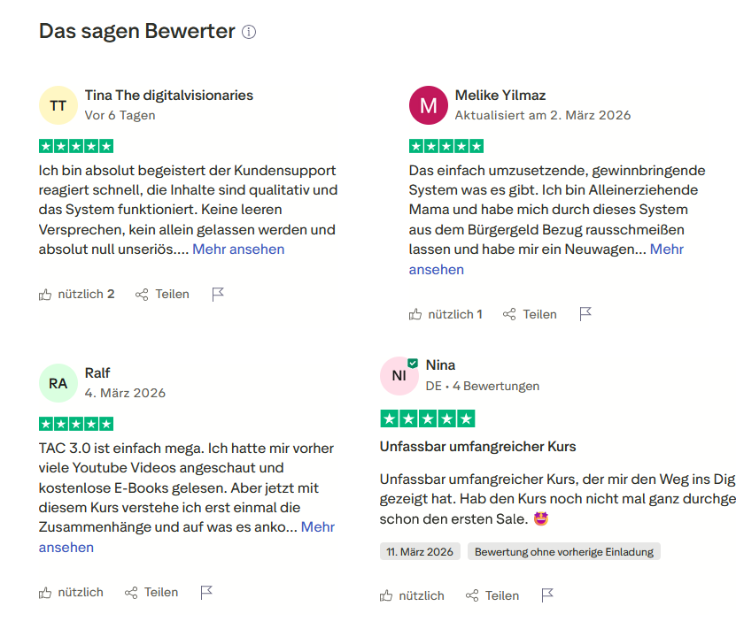 The Affiliate Code 3.0 Erfahrungen Trustpilot Bewertungen